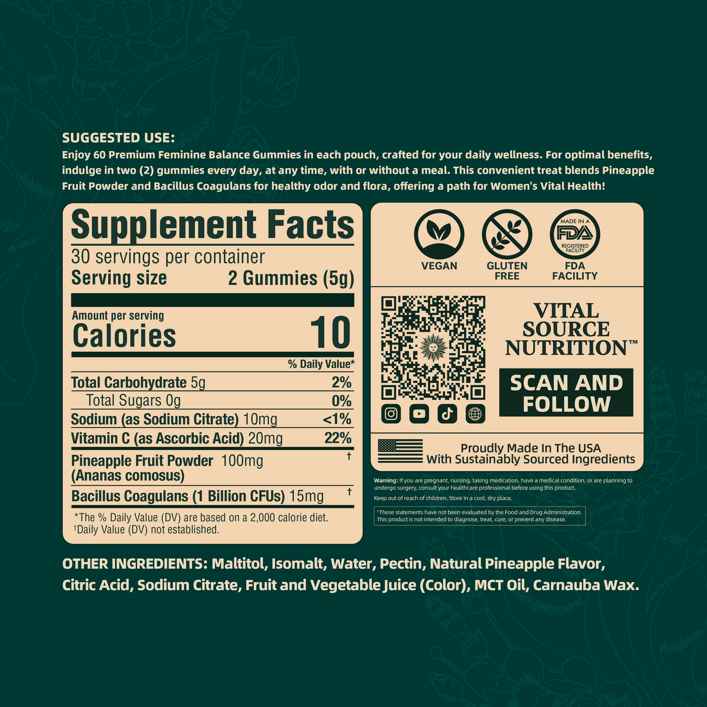 Vital Source feminine balance gummies